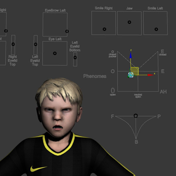 Youth Boy Soccer Player Rigged Character model Low-poly 3D model_16