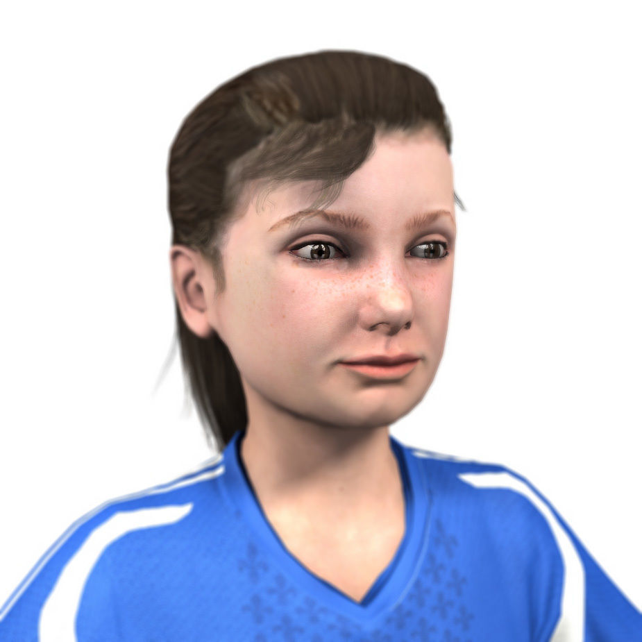 Youth Girl Soccer Player Rigged 3D model Low-poly 3D model_13