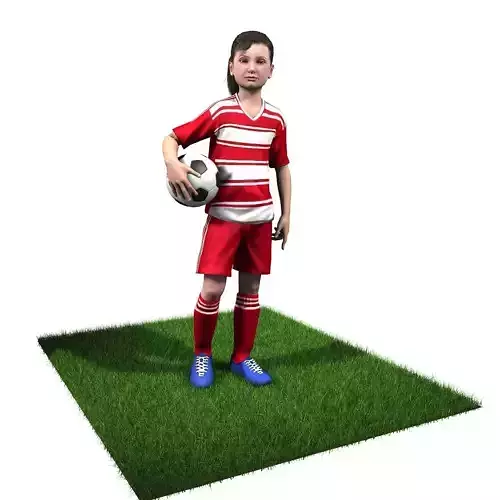 Youth Girl Soccer Player Rigged 3D model