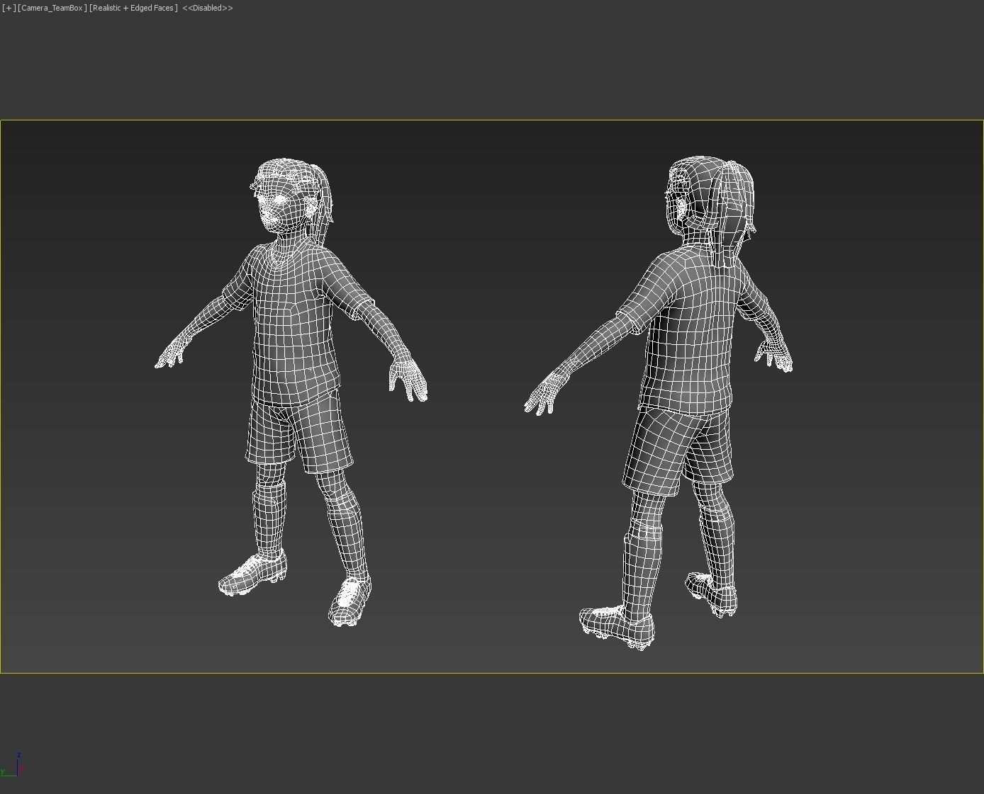 Youth Girl Soccer Player Rigged 3D model Low-poly 3D model_11