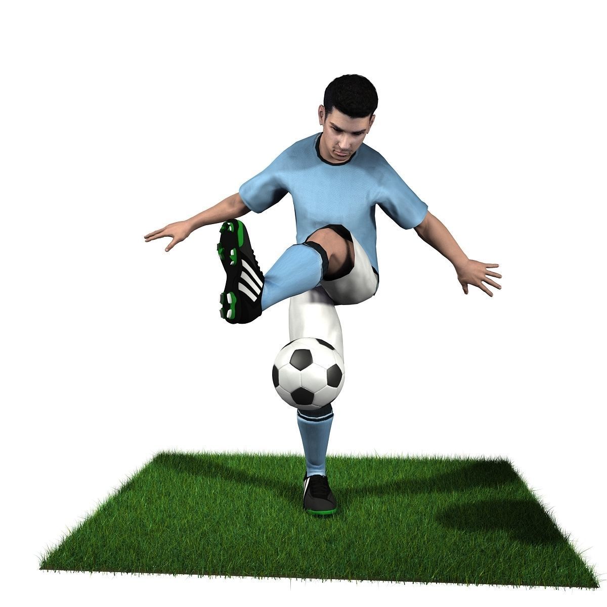 Adult Male Soccer Player Rigged 3D model model Low-poly 3D model_10