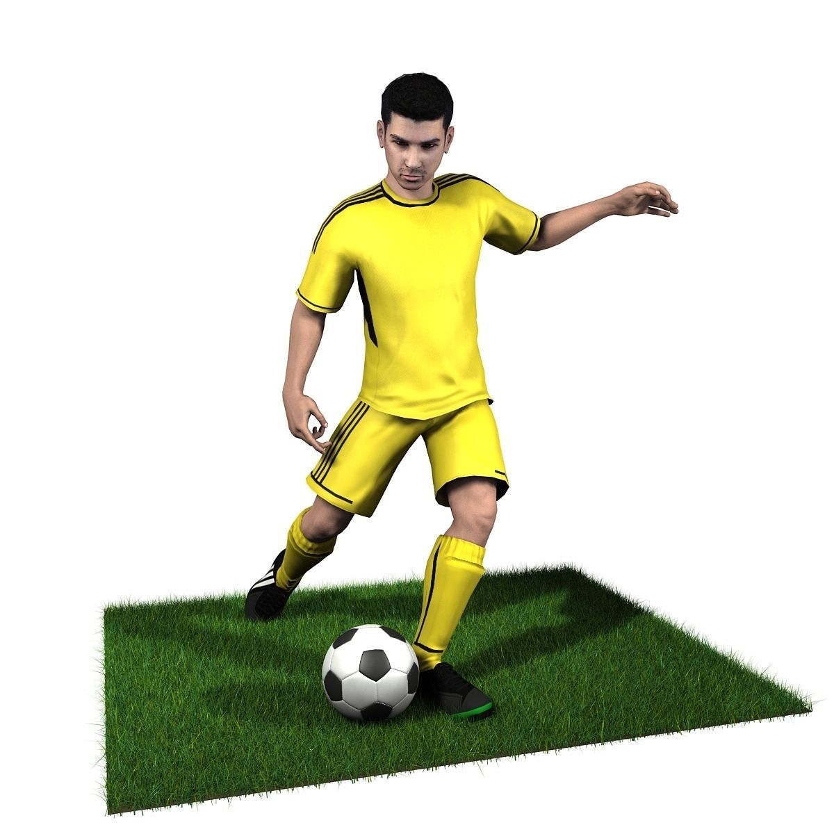 Adult Male Soccer Player Rigged 3D model model Low-poly 3D model_6