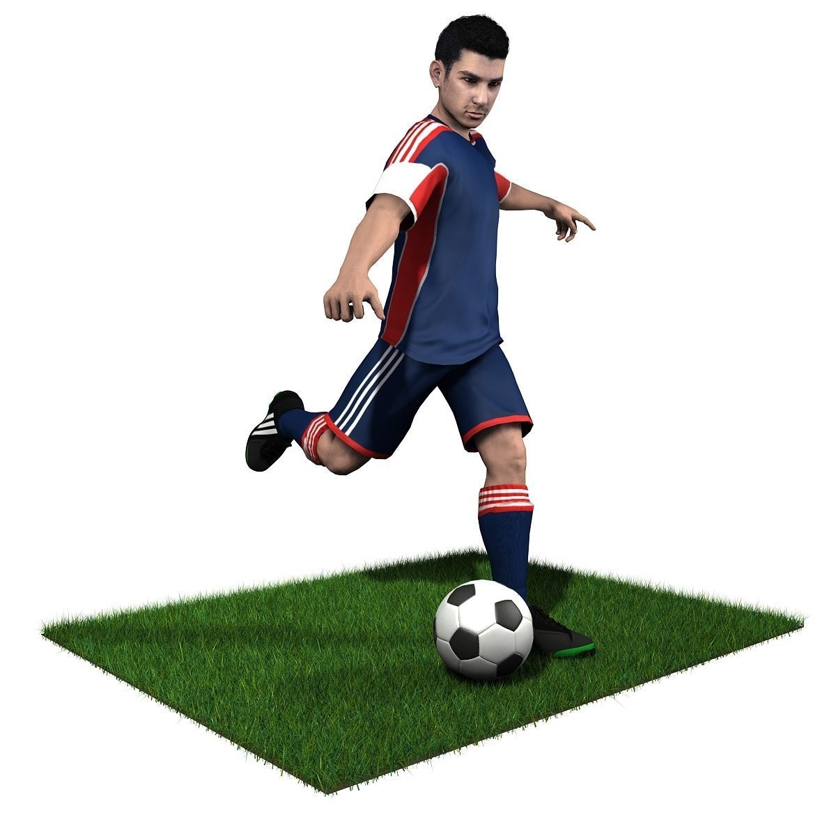 Adult Male Soccer Player Rigged 3D model model Low-poly 3D model_12