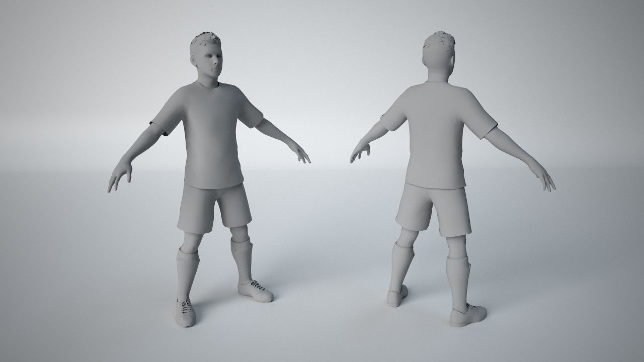 Adult Male Soccer Player Rigged 3D model model Low-poly 3D model_2
