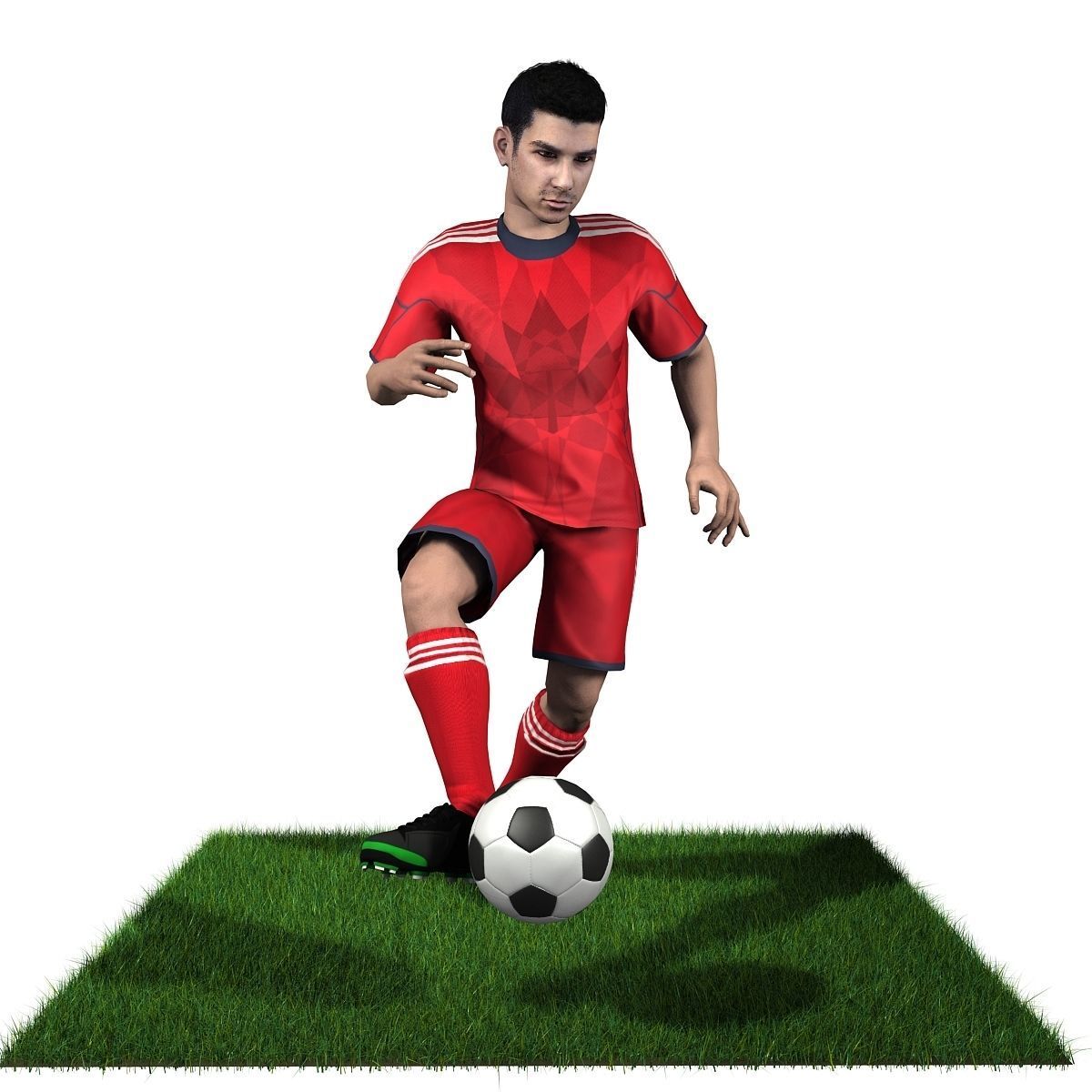 Adult Male Soccer Player Rigged 3D model model Low-poly 3D model_5