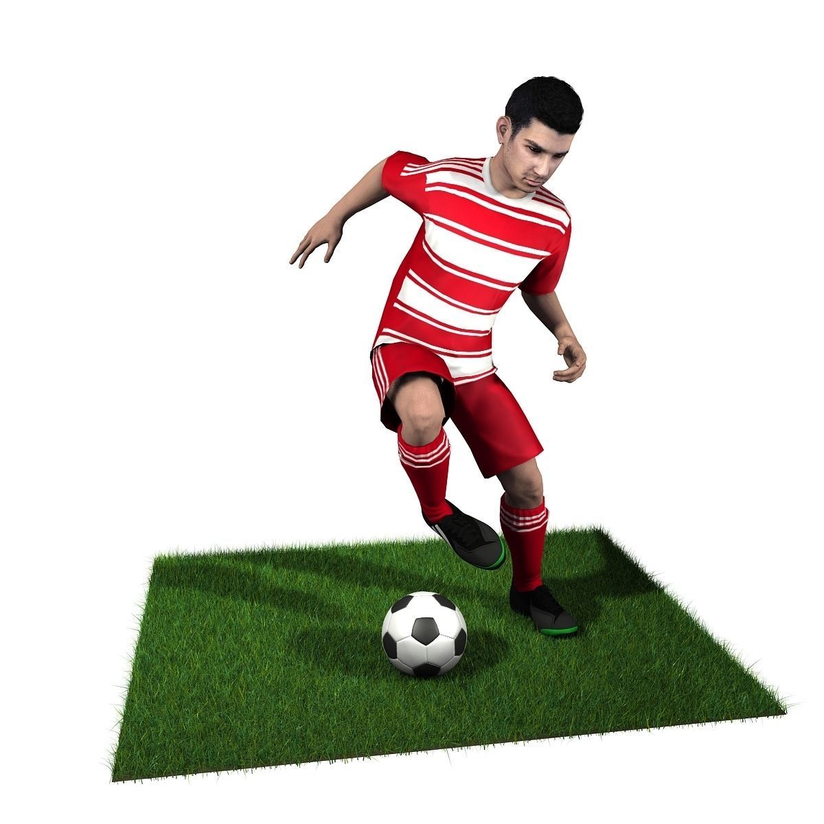 Adult Male Soccer Player Rigged 3D model model Low-poly 3D model_8