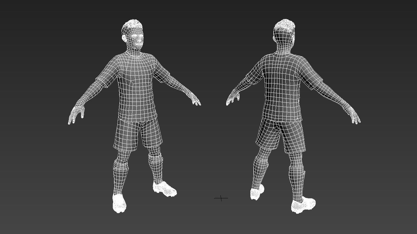 Adult Male Soccer Player Rigged 3D model model Low-poly 3D model_3