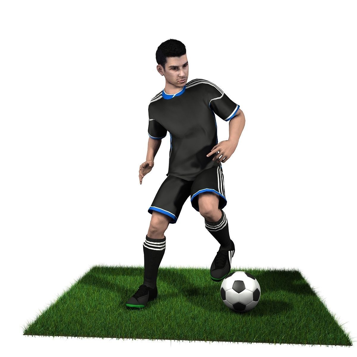 Adult Male Soccer Player Rigged 3D model model Low-poly 3D model_11