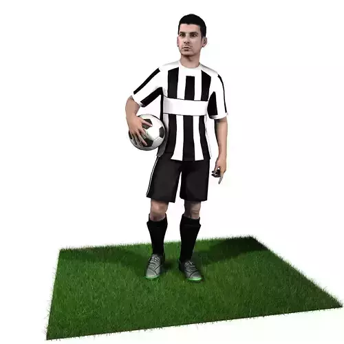 Adult Male Soccer Player Rigged 3D model model