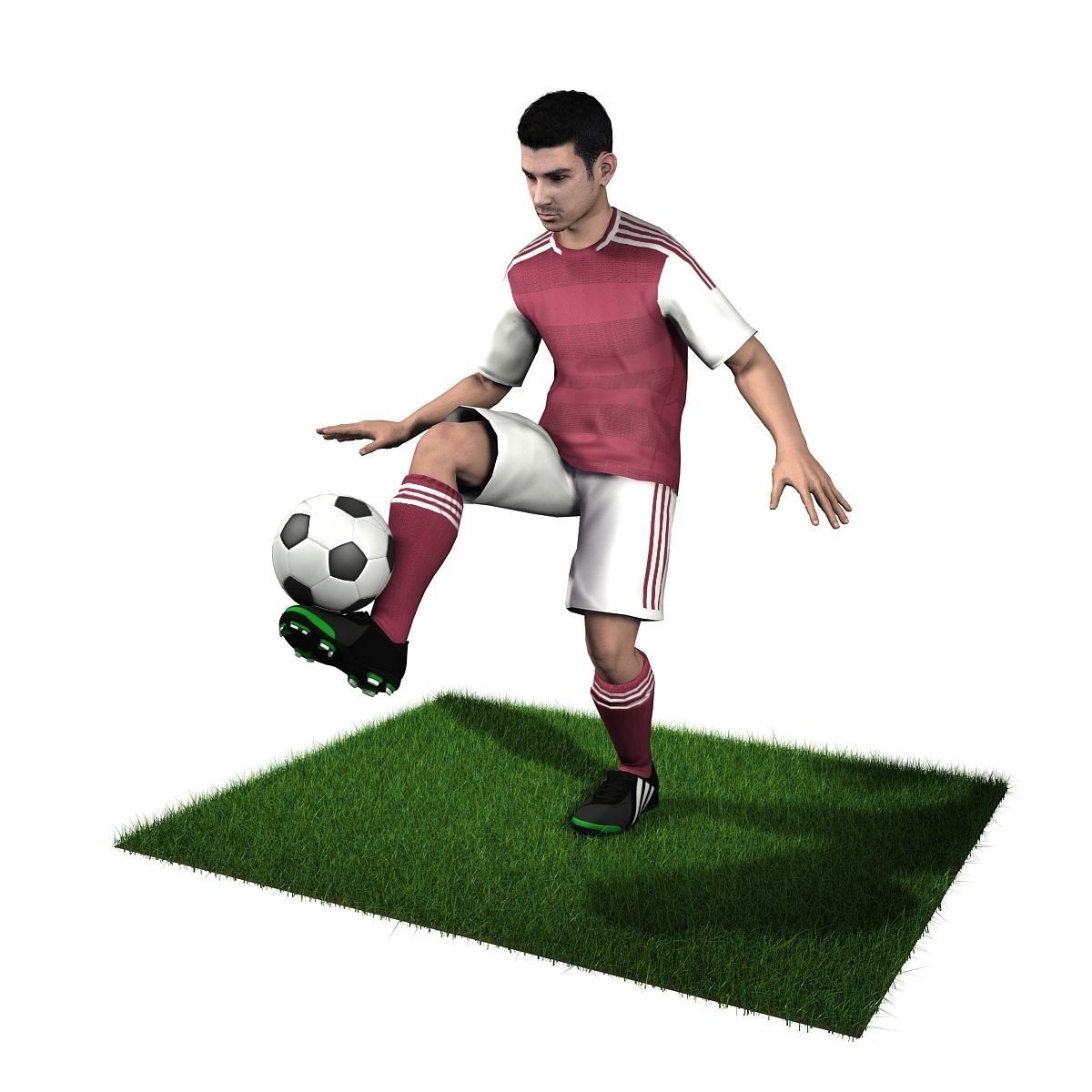 Adult Male Soccer Player Rigged 3D model model Low-poly 3D model_9