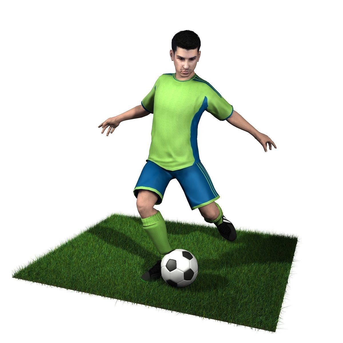 Adult Male Soccer Player Rigged 3D model model Low-poly 3D model_7