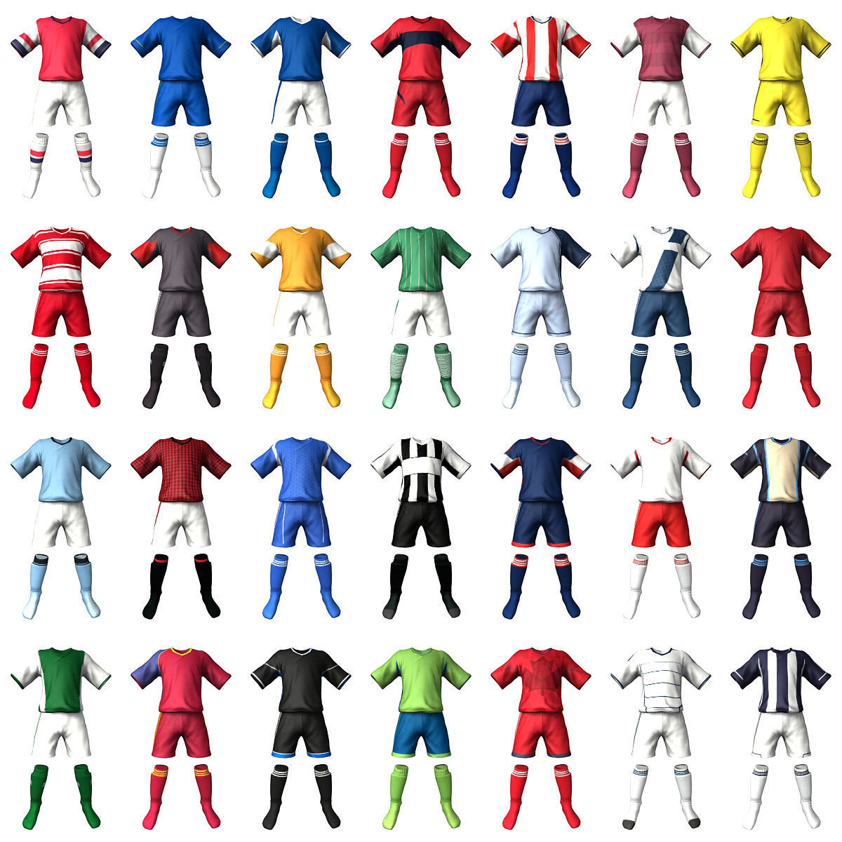 Adult Male Soccer Player Rigged 3D model model Low-poly 3D model_16