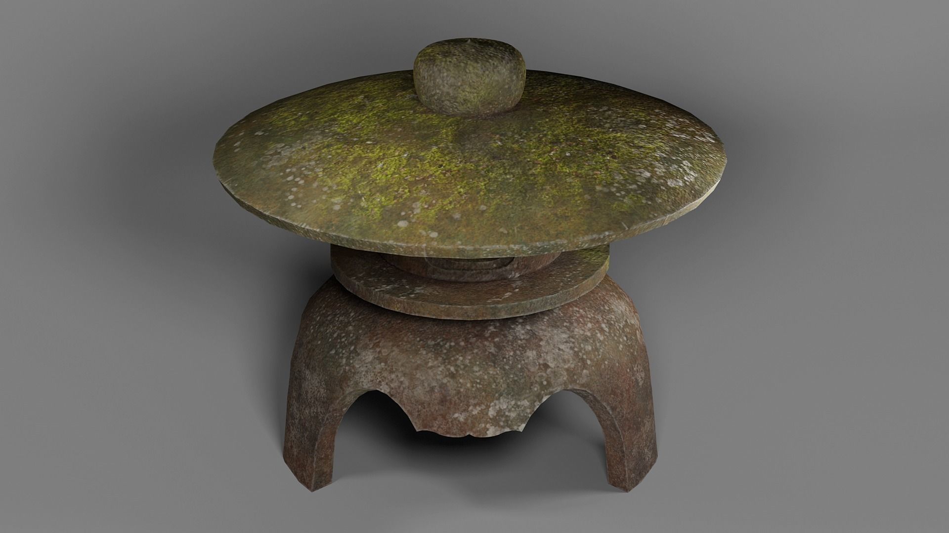 Japanese Stone Lantern Low-poly 3D model_2