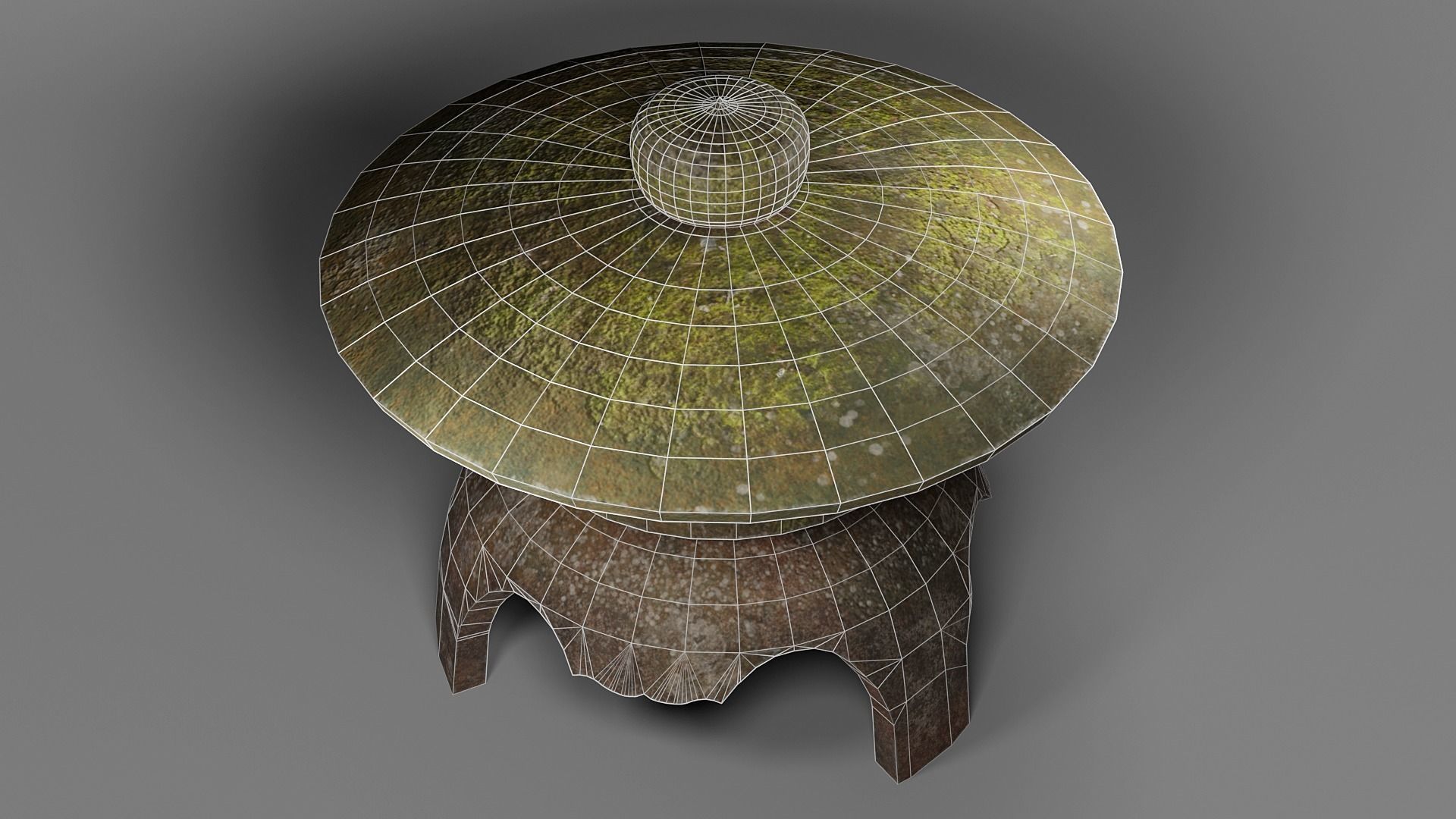 Japanese Stone Lantern Low-poly 3D model_9