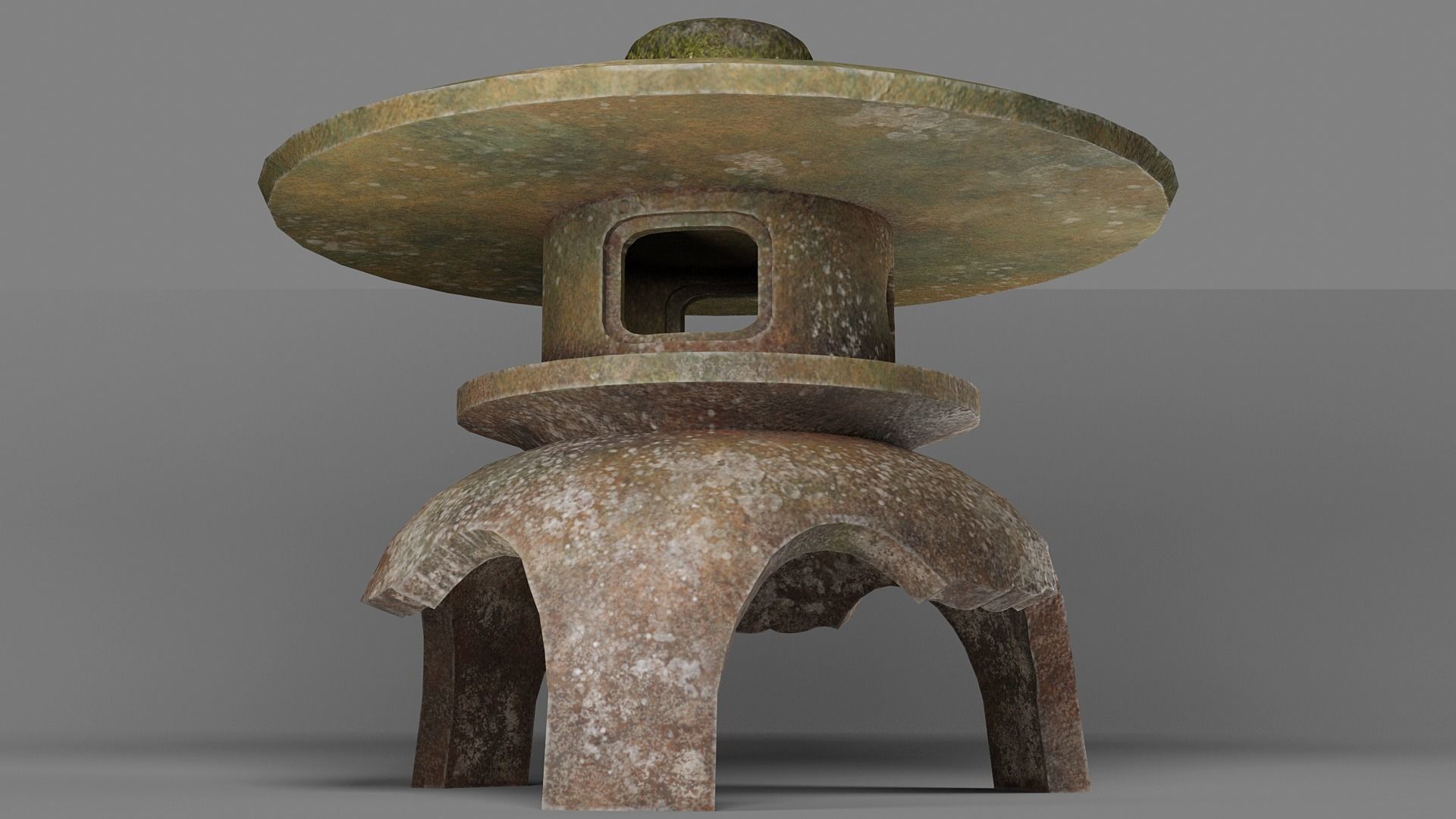 Japanese Stone Lantern Low-poly 3D model_6