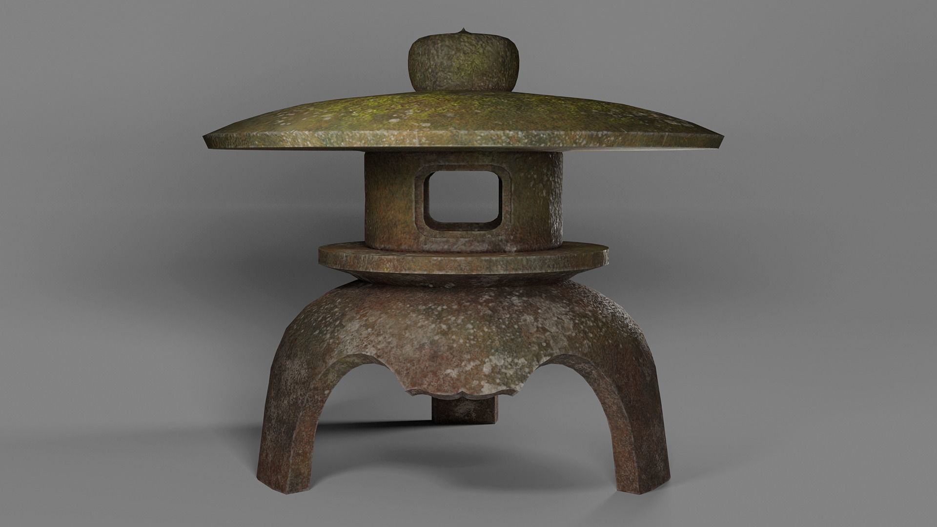 Japanese Stone Lantern Low-poly 3D model_3