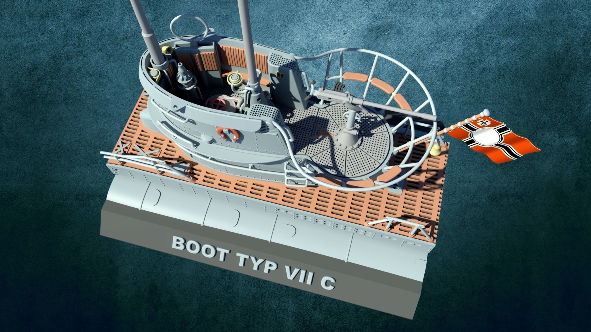 U-Boot Typ VII Turm 3D print model_5