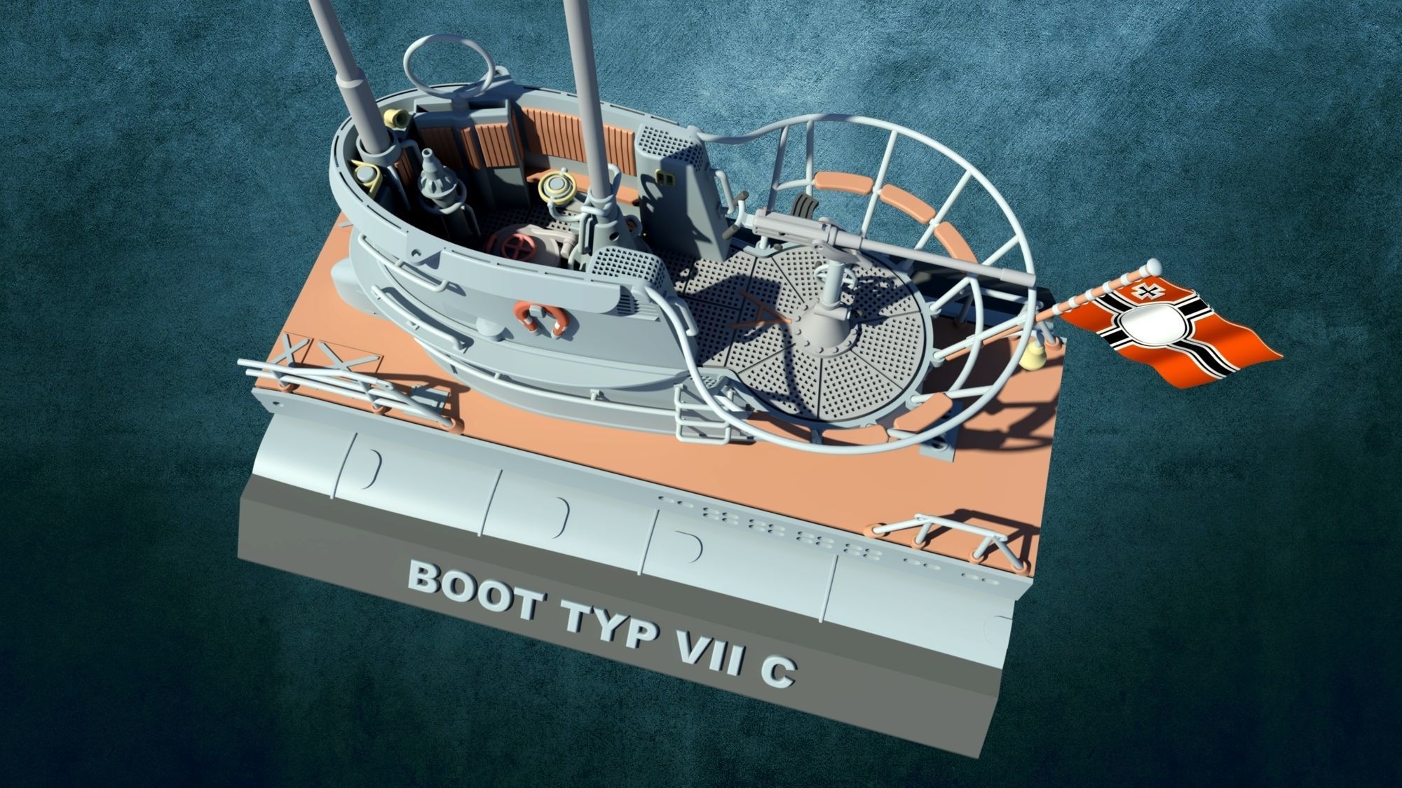 U-Boot Typ VII Turm 3D print model_7