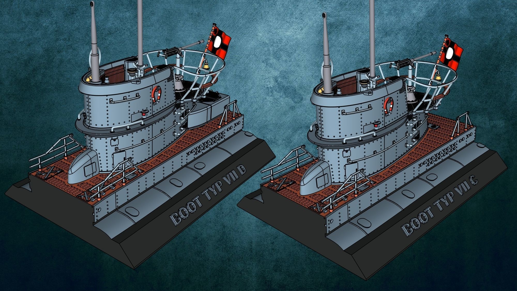 U-Boot Typ VII Turm 3D print model_12