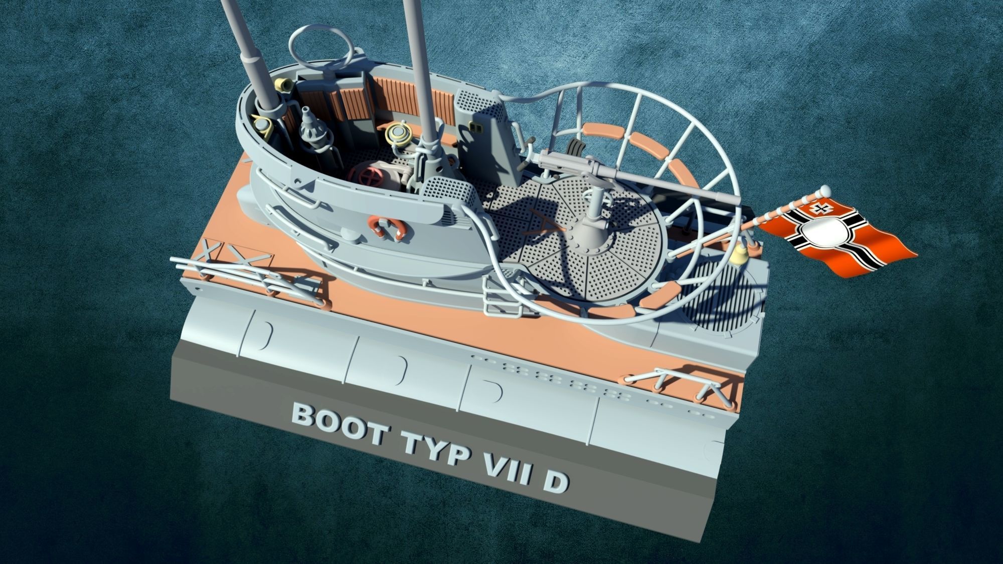 U-Boot Typ VII Turm 3D print model_6