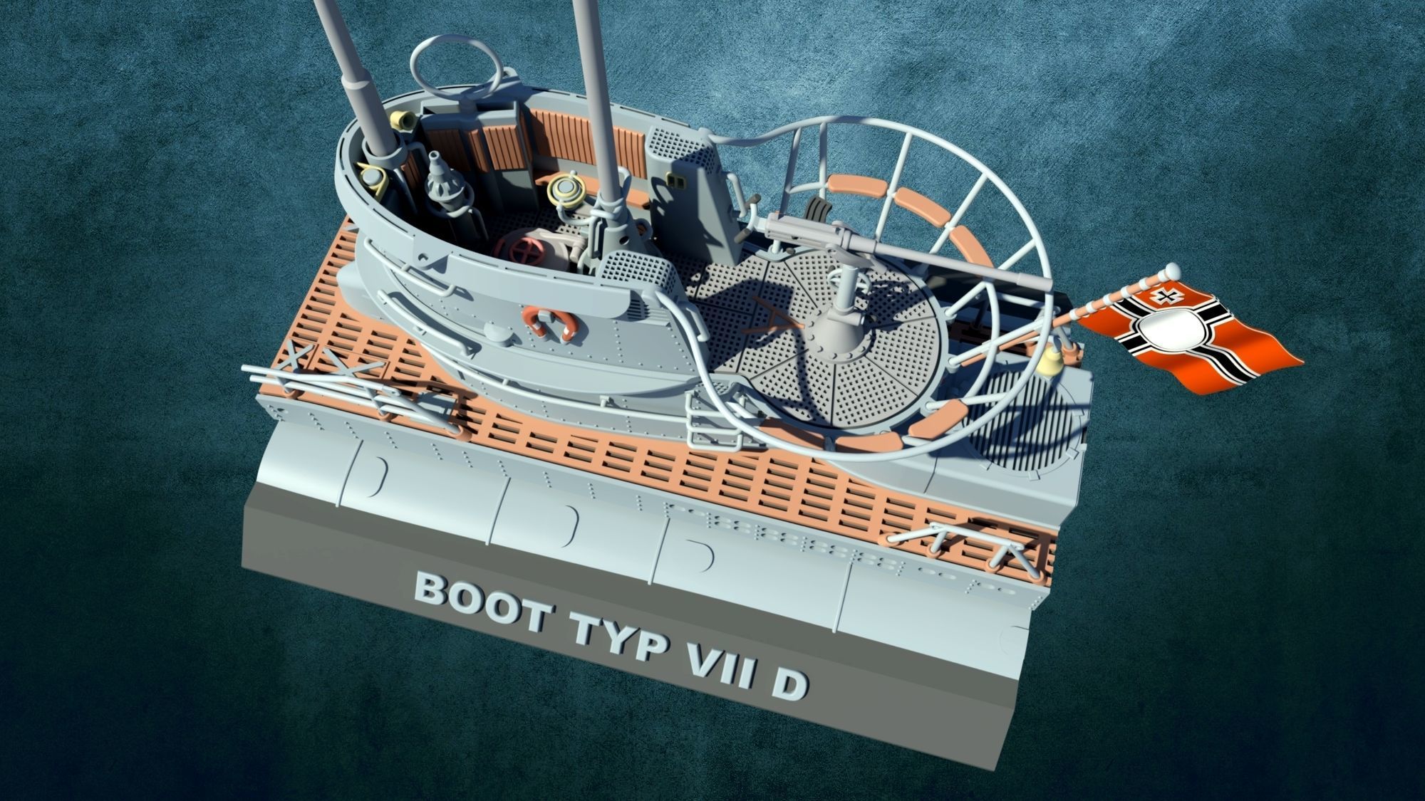 U-Boot Typ VII Turm 3D print model_4