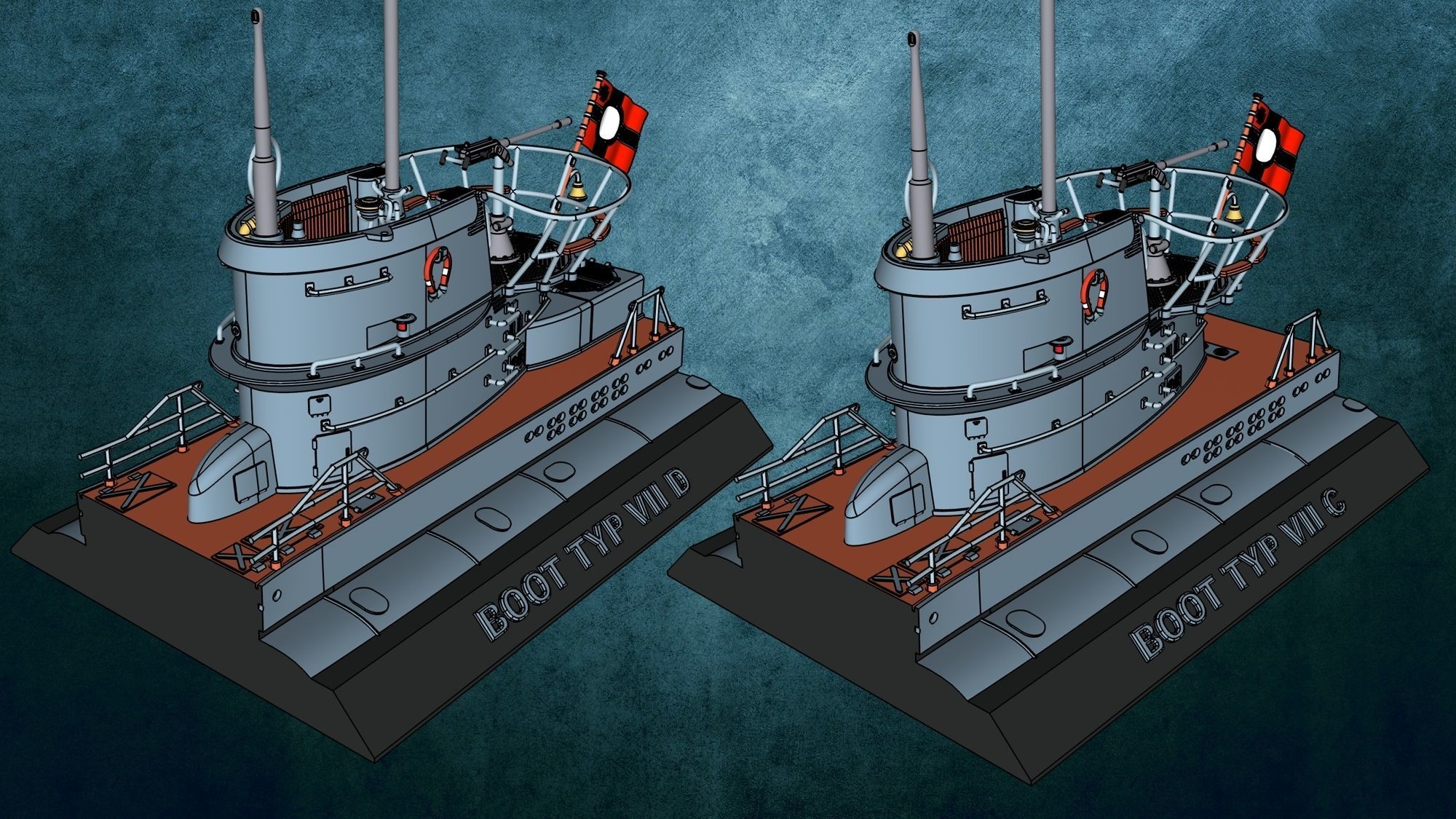 U-Boot Typ VII Turm 3D print model_13