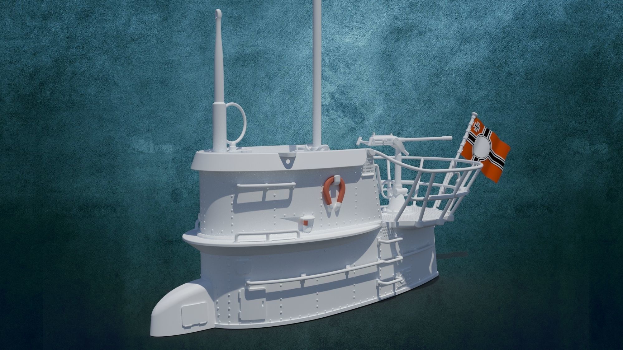 U-Boot Typ VII Turm 3D print model_11