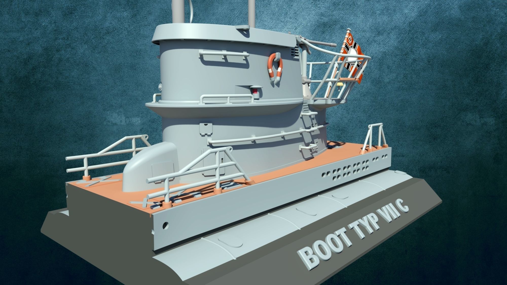 U-Boot Typ VII Turm 3D print model_3