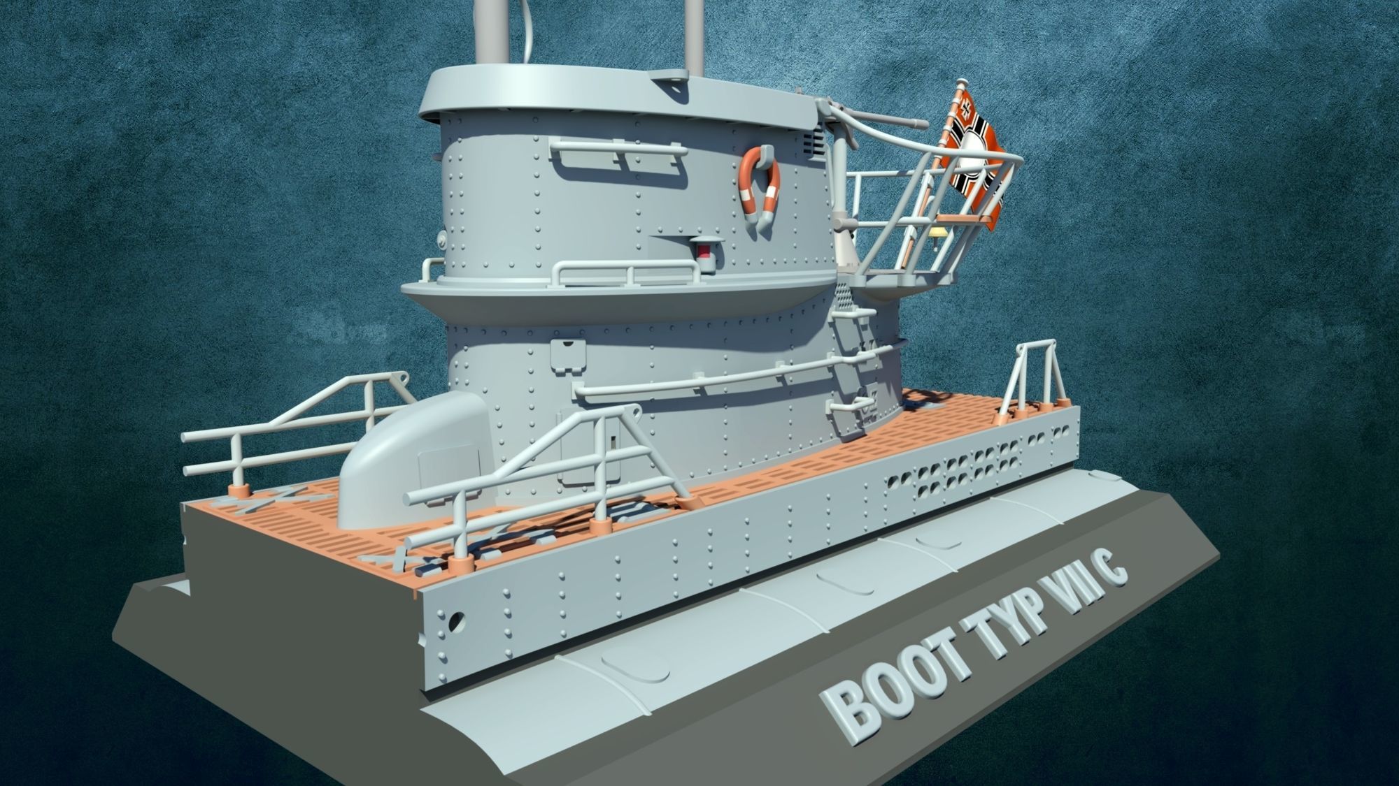 U-Boot Typ VII Turm 3D print model_1
