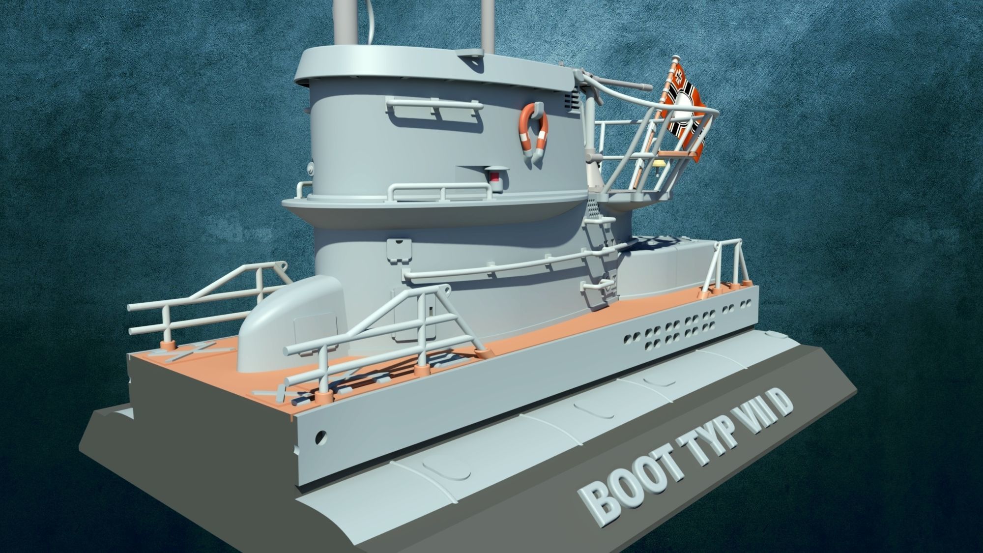 U-Boot Typ VII Turm 3D print model_2