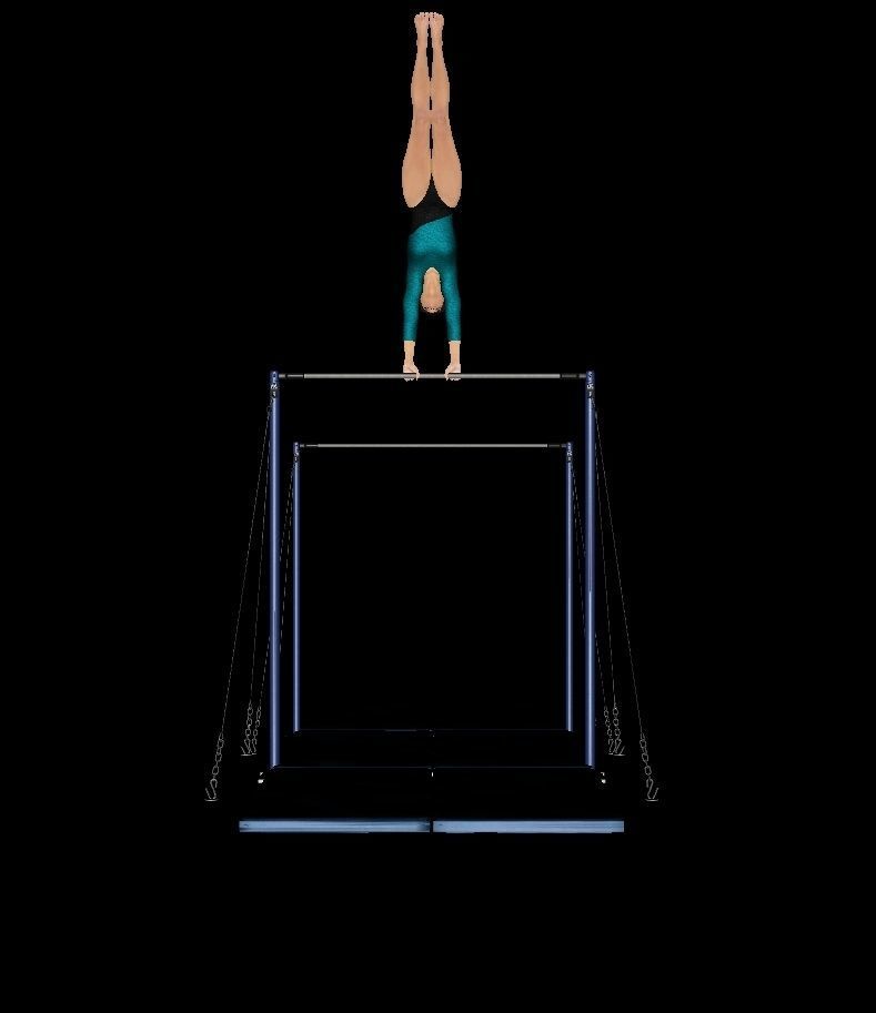 Human gymnastics -uneven bars  3D model_1