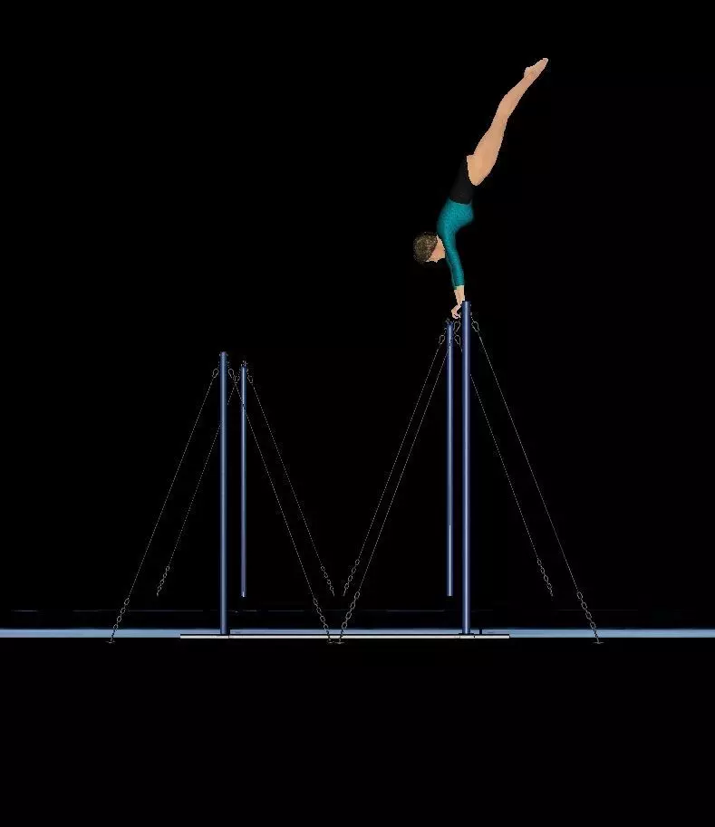 Human gymnastics -uneven bars  3D model_0
