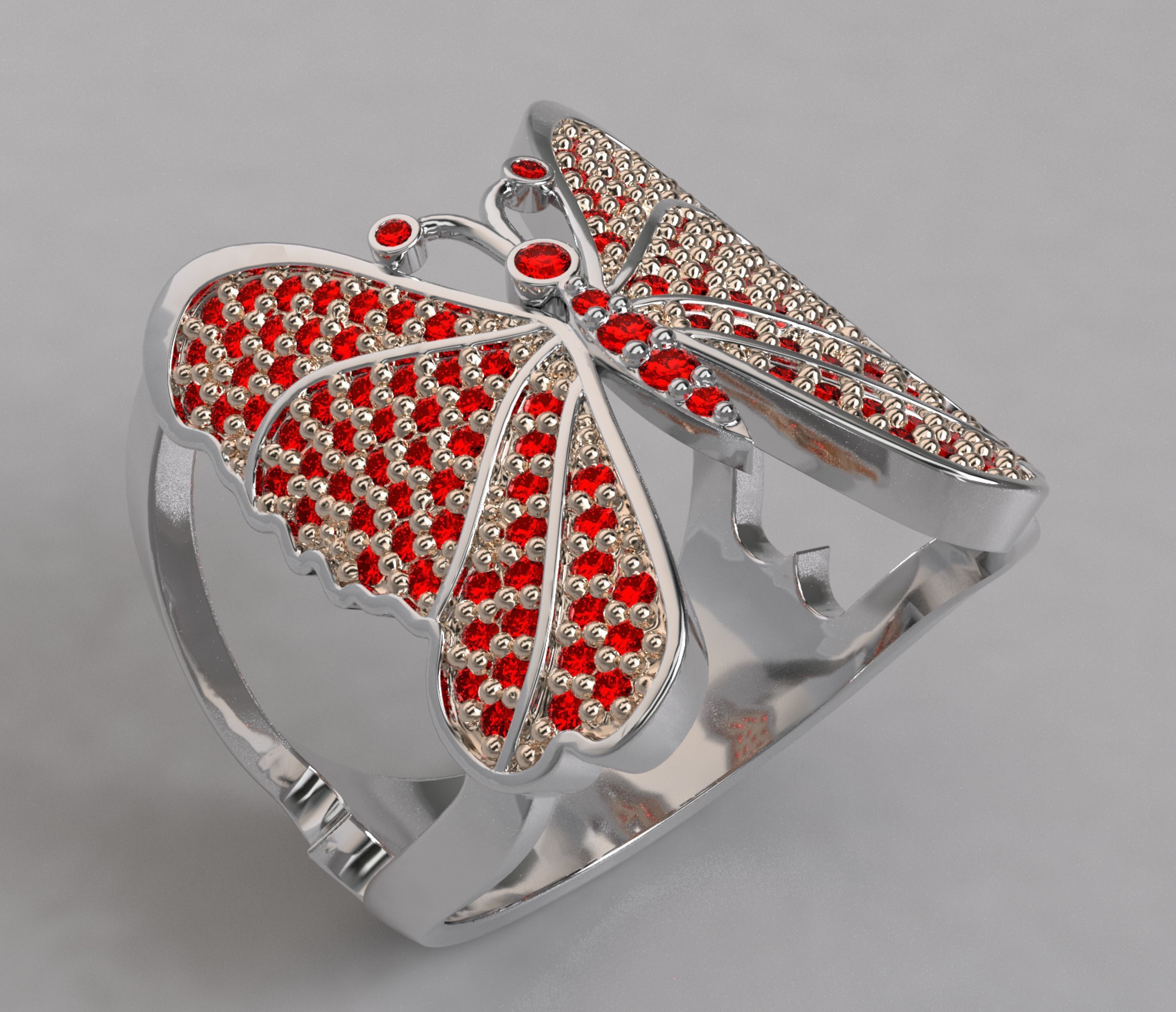 Anillo de mariposa Butterfly ring 3D model_2