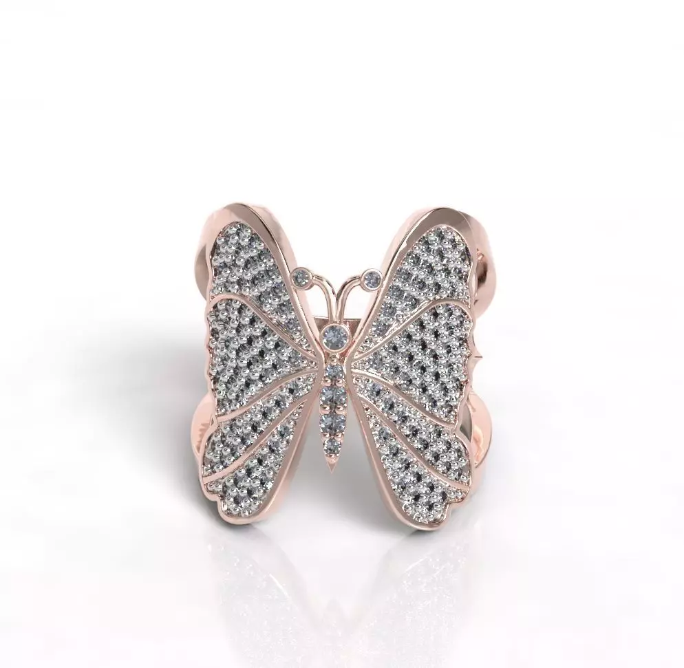 Anillo de mariposa Butterfly ring 3D model_0