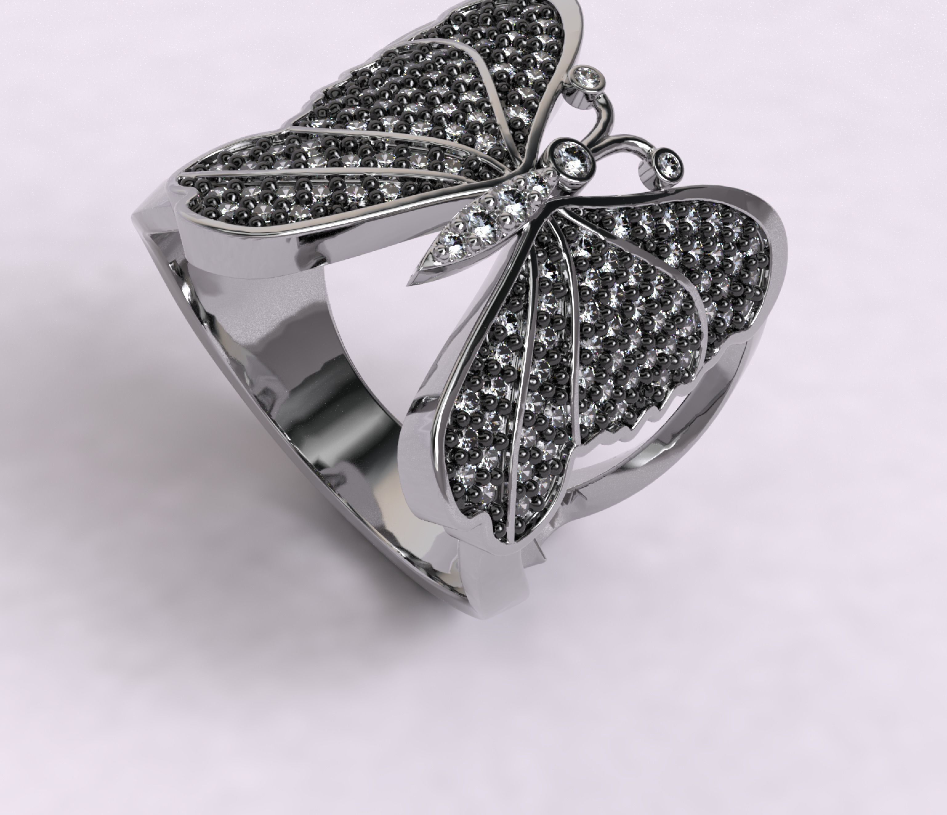 Anillo de mariposa Butterfly ring 3D model_4