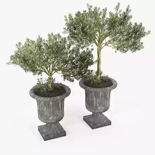 Crawfordsland Metal Pot Planter 01 3D model