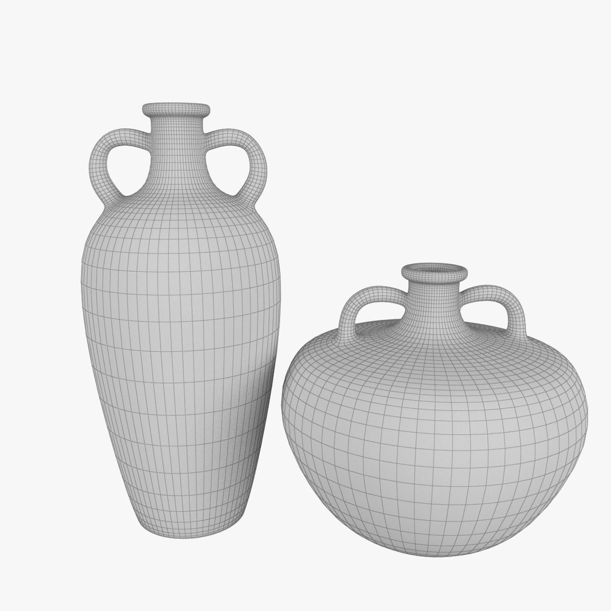 Vases 4 types 3D model_4