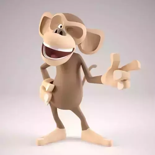 3D Cartoon Monkey Rigged Character model Low-poly 3D model