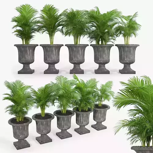 Crawfordsland Metal Pot Planter 03 3D model