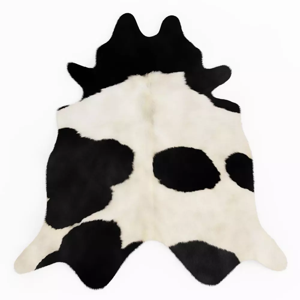 Brazilian Black And White Cowhide 3D model_0