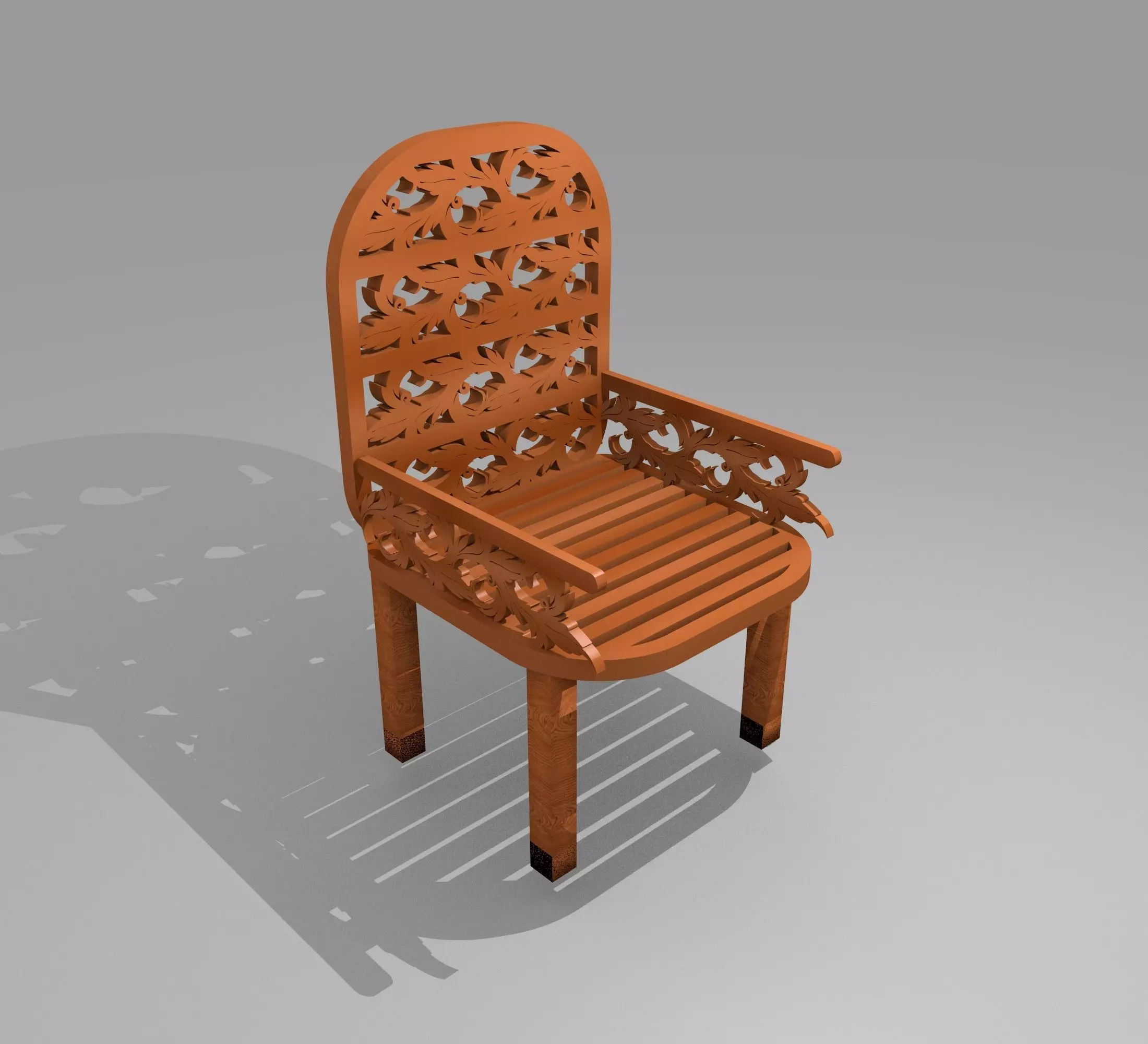 3D Rendering Ethnic Ornamental Chairwood Free 3D print model