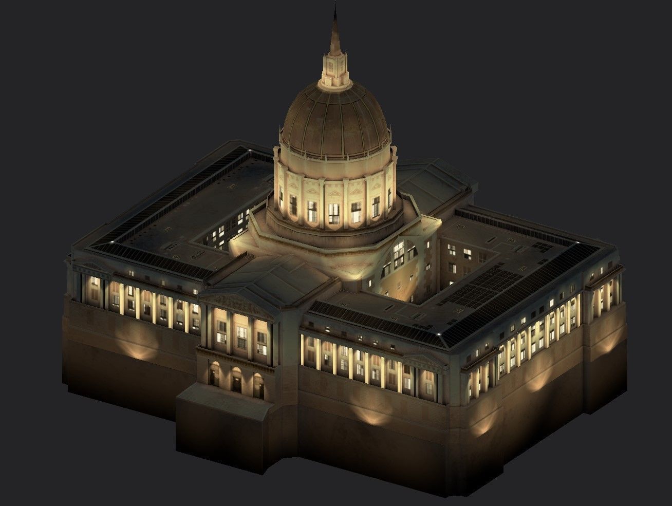 San Francisco City Hall Low-poly 3D model_4