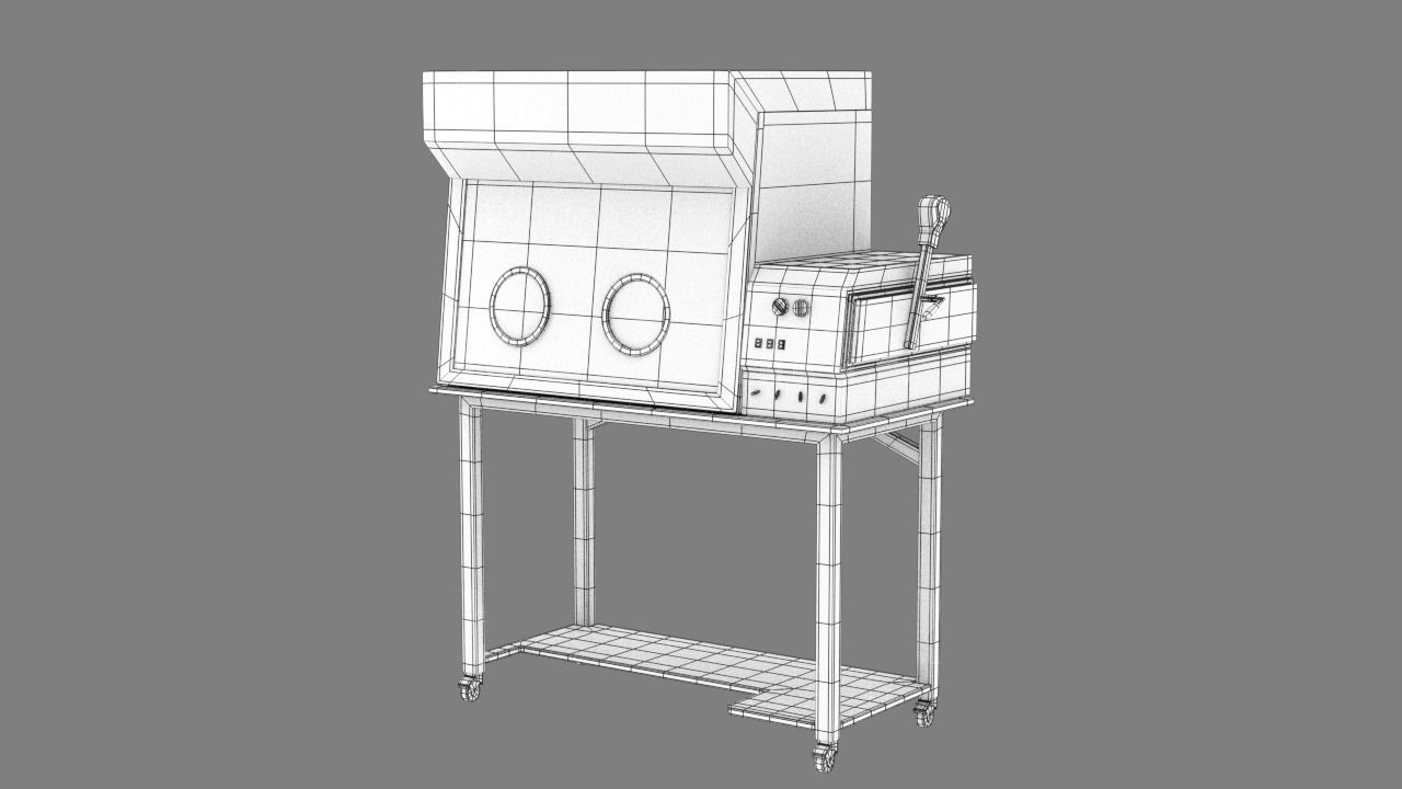 Glovebox machine 3D model_4