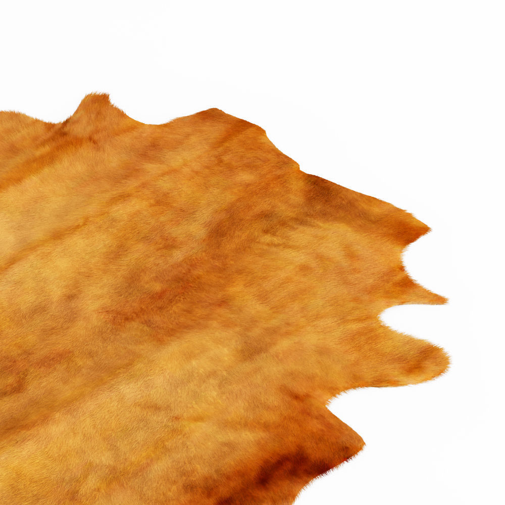 Brown Cowhide Rug 3D model_3