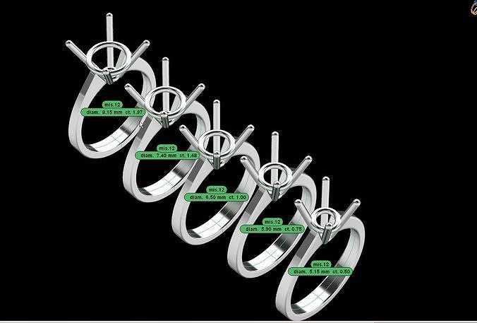  solitaire serial  wedding ring SHARP EDGE 3D print model