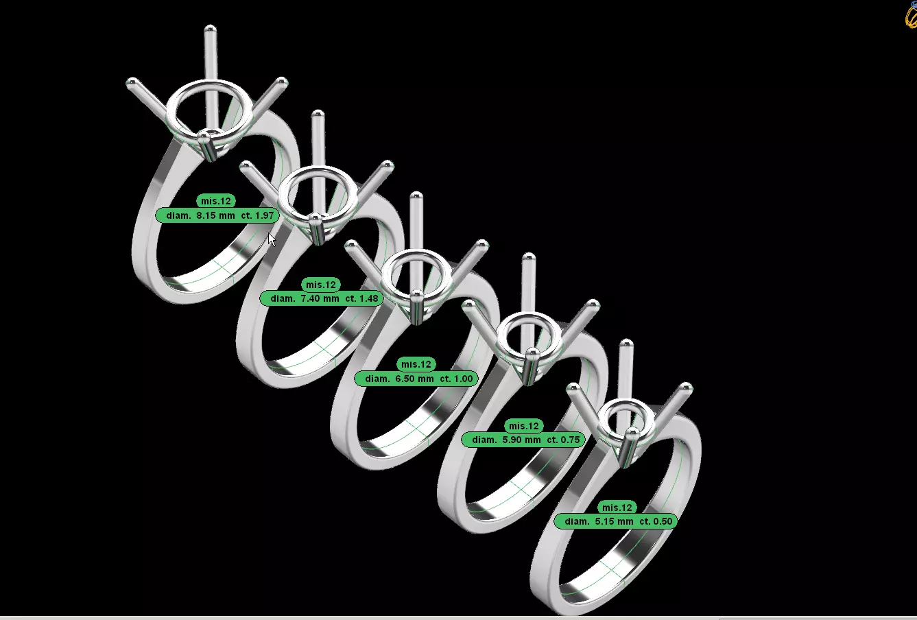 solitaire serial wedding ring SHARP EDGE 3D print model