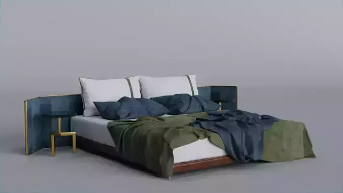 Full Bed Setup with Side Tables