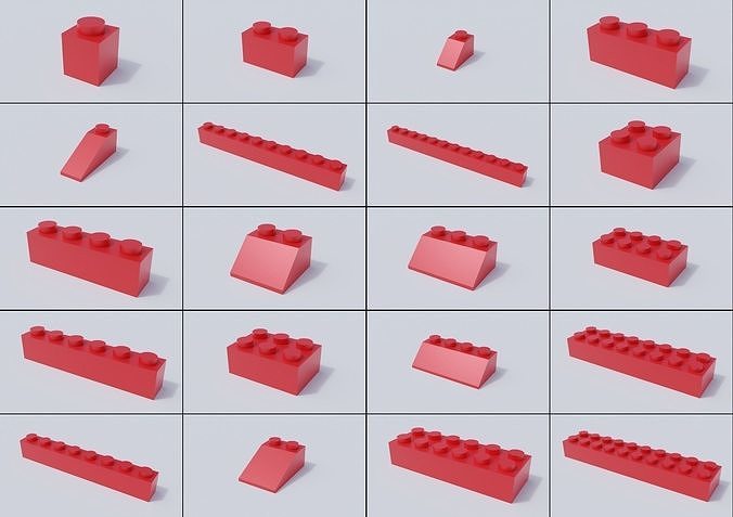 Lego Brick Collection - Standard Bricks Low-poly 3D model