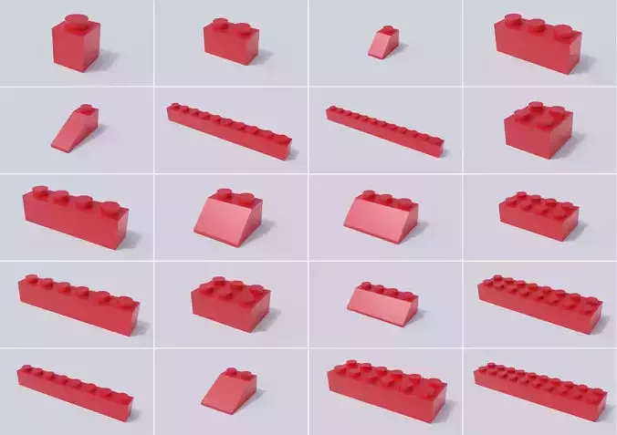Lego Brick Collection - Standard Bricks Low-poly 3D model Lego Brick Collection - Standard Bricks Low-poly 3D model