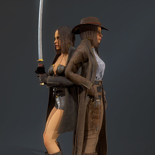 Girl hunter Free low-poly 3D model